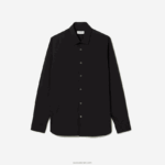 Lacoste חולצת פופלין מכותנה בצווארון צרפתי בגזרה דקיקה DZ4D0D1437 שחור 031 גברים - Image 5