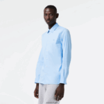 Lacoste חולצת פופלין מכותנה בצווארון צרפתי בגזרה דקיקה DZ4D0D1439 כחול hbp גברים