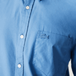 Lacoste חולצת פופלין מתערובת כותנה בהתאמה רגילה DZ4D0D1652 כחול 776 גברים - Image 6