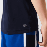 Lacoste חולצת פיקה ספורטיבית לנשימה DZ4D0D670 כחול כהה 166 גברים - Image 6