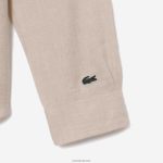 Lacoste חולצת פלנל ממותגת בכושר רגיל DZ4D0D1654 בז' שחור ub7 גברים - Image 6