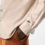 Lacoste חולצת פלנל ממותגת בכושר רגיל DZ4D0D1654 בז' שחור ub7 גברים - Image 7