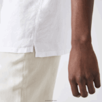 Lacoste חולצת פשתן בכושר רגיל DZ4D0D1646 לבן 001 גברים - Image 8
