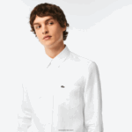 Lacoste חולצת פשתן DZ4D0D469 לבן 001 גברים - Image 2