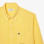 Lacoste חולצת פשתן DZ4D0D471 צהוב 107 גברים - Image 2