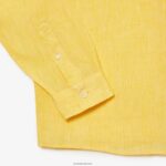 Lacoste חולצת פשתן DZ4D0D471 צהוב 107 גברים - Image 3
