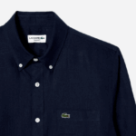 Lacoste חולצת פשתן DZ4D0D497 כחול כהה 166 גברים - Image 2
