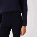 Lacoste חותלות סריג מצולעות ללא תפרים DZ4D0D2561 כחול כהה 166 נשים - Image 4