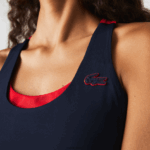 Lacoste חזיית ספורט פוליאסטר ממוחזרת בצבע בלוק ספורט DZ4D0D2575 כחול כהה אדום ירוק 2q6 נשים - Image 4