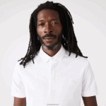 Lacoste חכם פריז מתיחה כותנה פיקה פולו DZ4D0D80 לבן 001 גברים