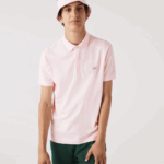 Lacoste חכם פריז מתיחה כותנה פיקה פולו DZ4D0D835 ורוד בהיר t03 גברים - Image 7