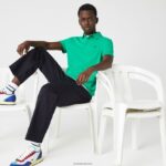 Lacoste חכם פריז מתיחה כותנה פיקה פולו DZ4D0D907 ירוק ldm גברים