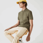 Lacoste חכם פריז מתיחה כותנה פיקה פולו DZ4D0D926 ירוק חאקי 316 גברים