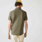 Lacoste חכם פריז מתיחה כותנה פיקה פולו DZ4D0D926 ירוק חאקי 316 גברים - Image 3