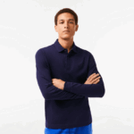 Lacoste חכם פריז שרוולים ארוכים מתיחה כותנה פיקה פולו DZ4D0D665 כחול כהה 166 גברים - Image 2