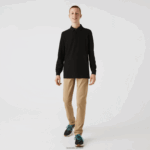 Lacoste חכם פריז שרוולים ארוכים מתיחה כותנה פיקה פולו DZ4D0D667 שחור 031 גברים - Image 2