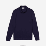 Lacoste חכם פריז שרוולים ארוכים מתיחה כותנה פיקה פולו DZ4D0D665 כחול כהה 166 גברים - Image 4