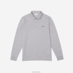 Lacoste חכם פריז שרוולים ארוכים מתיחה כותנה פיקה פולו DZ4D0D668 chine אפור cca גברים - Image 5