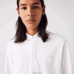 Lacoste חכם פריז שרוולים ארוכים מתיחה כותנה פיקה פולו DZ4D0D666 לבן 001 גברים - Image 7
