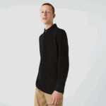 Lacoste חכם פריז שרוולים ארוכים מתיחה כותנה פיקה פולו DZ4D0D667 שחור 031 גברים