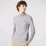 Lacoste חכם פריז שרוולים ארוכים מתיחה כותנה פיקה פולו DZ4D0D668 chine אפור cca גברים