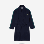 Lacoste חלוק פיקה מכותנה בהשראת ספורט DZ4D0D1401 כחול כהה 166 גברים - Image 3