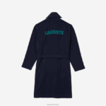 Lacoste חלוק פיקה מכותנה בהשראת ספורט DZ4D0D1401 כחול כהה 166 גברים - Image 4