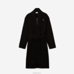 Lacoste חלוק רחצה סרוג מכותנה בגזרה רופפת DZ4D0D1525 שחור 031 גברים - Image 5