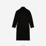 Lacoste חלוק רחצה סרוג מכותנה בגזרה רופפת DZ4D0D1525 שחור 031 גברים - Image 6