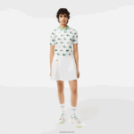 Lacoste חצאית גולף קצרה מובנית DZ4D0D2419 לבן nyv נשים