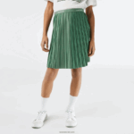 Lacoste חצאית ג'רסי קפלים DZ4D0D3090 ירוק חאקי kx5 בנות - Image 2