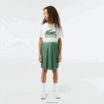 Lacoste חצאית ג'רסי קפלים DZ4D0D3090 ירוק חאקי kx5 בנות