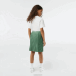 Lacoste חצאית ג'רסי קפלים DZ4D0D3090 ירוק חאקי kx5 בנות - Image 3