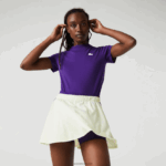 Lacoste חצאית טניס קצרה מובנית DZ4D0D2592 צהוב סגול 4xk נשים - Image 2