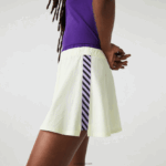 Lacoste חצאית טניס קצרה מובנית DZ4D0D2592 צהוב סגול 4xk נשים - Image 4