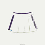 Lacoste חצאית טניס קצרה מובנית DZ4D0D2592 צהוב סגול 4xk נשים - Image 5