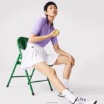 Lacoste חצאית טניס קצרה עם קפלים מובנית DZ4D0D2582 לבן ירוק 737 נשים