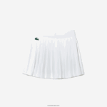 Lacoste חצאית טניס קצרה עם קפלים מובנית DZ4D0D2582 לבן ירוק 737 נשים - Image 5