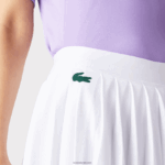 Lacoste חצאית טניס קצרה עם קפלים מובנית DZ4D0D2582 לבן ירוק 737 נשים - Image 7