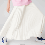 Lacoste חצאית קפלים אלסטית ממותגת DZ4D0D2603 לבן 70V נשים - Image 2