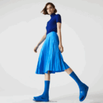 Lacoste חצאית קפלים גולשת במותן אלסטית DZ4D0D2600 ptv כחול נשים