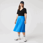 Lacoste חצאית קפלים גולשת במותן אלסטית DZ4D0D2600 ptv כחול נשים - Image 6