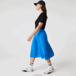 Lacoste חצאית קפלים גולשת במותן אלסטית DZ4D0D2600 ptv כחול נשים - Image 7