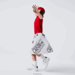 Lacoste חצאית קפלים ג'רסי DZ4D0D3291 לבן 001 בנות - Image 4