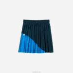 Lacoste חצאית קפלים ניילון בצבע בלוק DZ4D0D2595 כחול לוה נשים - Image 4