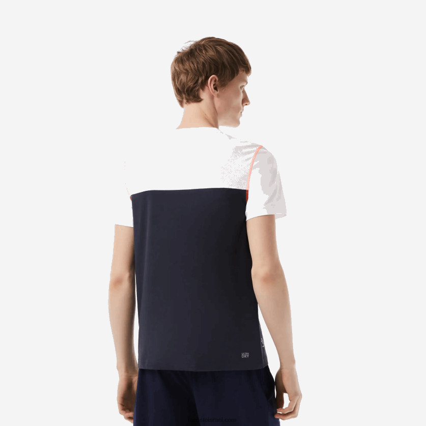 Lacoste טניס x daniil medvedev חולצת טריקו DZ4D0D26 לבן כחול כתום wyi גברים - Image 3