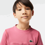 Lacoste טניס x daniil medvedev חולצת טריקו DZ4D0D3004 ורוד אדום כחול c1y בנים - Image 2