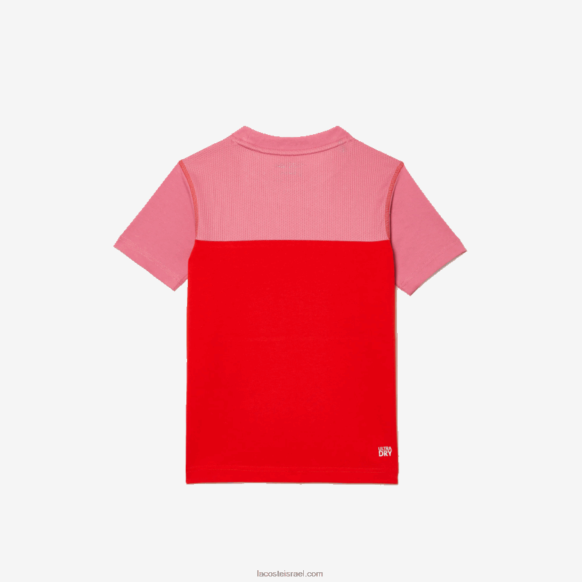 Lacoste טניס x daniil medvedev חולצת טריקו DZ4D0D3004 ורוד אדום כחול c1y בנים - Image 5