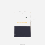 Lacoste טניס x daniil medvedev חולצת טריקו DZ4D0D3005 לבן כחול כתום wyi בנים - Image 4