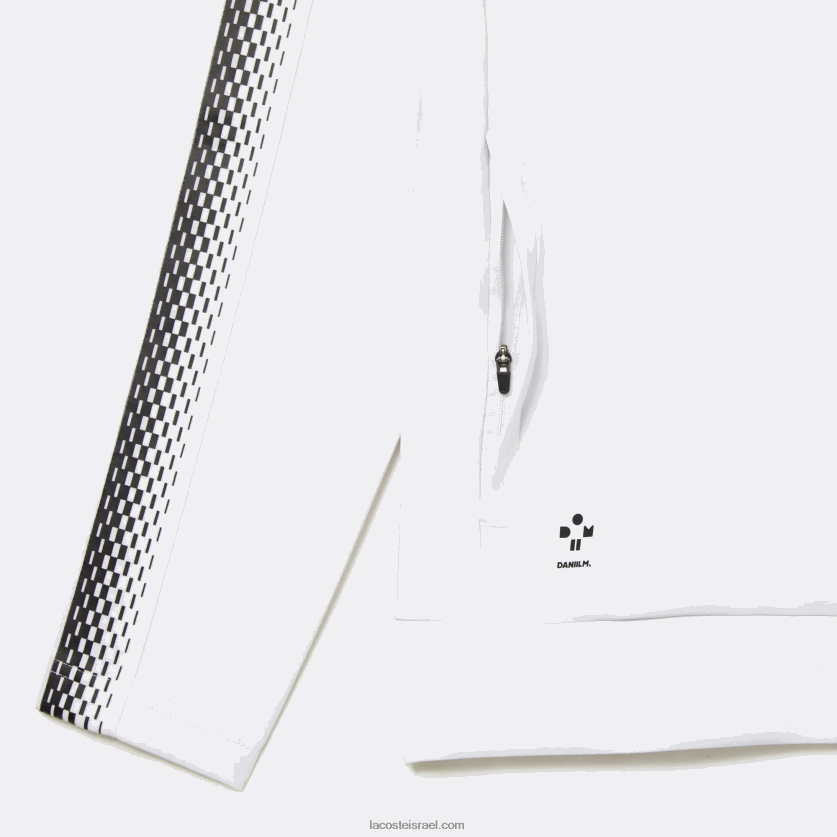Lacoste טניס x daniil medvedev סווטשירט עם רוכסן DZ4D0D311 לבן צהוב wui גברים - Image 3